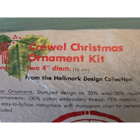 Crewel Christmas Koala Bear & Deer Ornaments #7944 Hallmark Cross Stitch Vintage - Picture 3 of 10